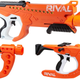 El Nerf Rival Curve Shot Helix XXI-2000 (arriba) estará disponible en agosto, mientras que el Rival Curve Shot Flex XXI-100 (abajo, izquierda) y el Rival Curve Shot Sideswipe XXI-1200 (abajo, derecha) estarán disponibles a partir de marzo